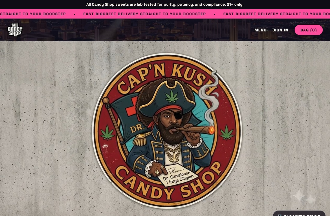 Screenshot of The Candy Shop storefront